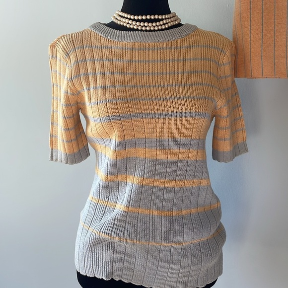Super vintage 60’s style Robbie rivers pale yellow & powder blue sweater /skirt - Picture 2 of 7